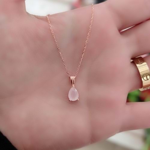 DAMLA GÜMÜŞ KOLYE - PEMBE