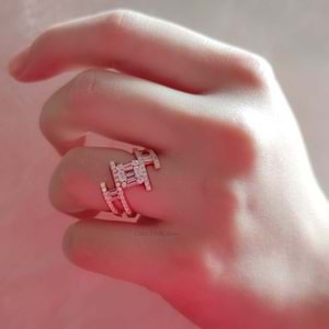 İTHAL BAGET TARZ GÜMÜŞ YÜZÜK - ROSE BAKIR - 17