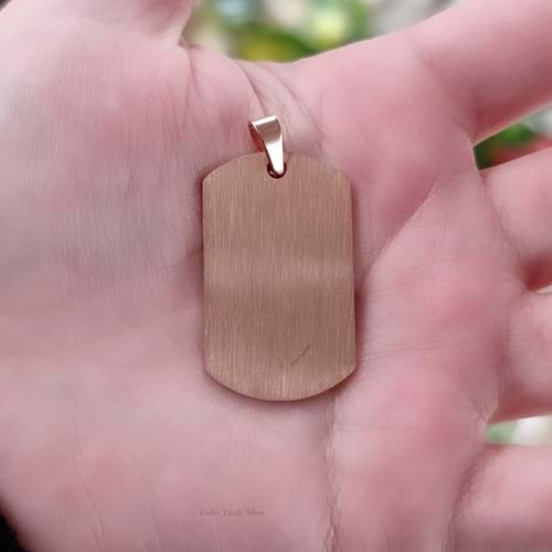 316L ÇELİK ÇİFT TARAFLI PLAKA KOLYE - ROSE BAKIR