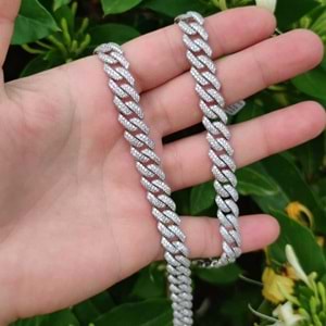 45 CM GURMET TAŞLI GÜMÜŞ GERDANLIK KOLYE - RODYUM BEYAZ