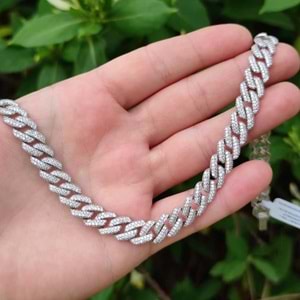 45 CM GURMET TAŞLI GÜMÜŞ GERDANLIK KOLYE - RODYUM BEYAZ