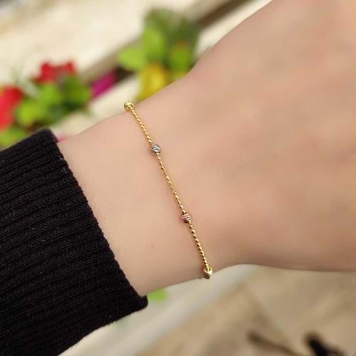 ZARİF DORİCA GÜMÜŞ BİLEKLİK - ALTIN SARI