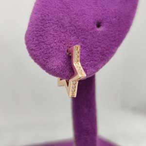 TAŞLI YILDIZ TEK GÜMÜŞ KÜPE - ROSE BAKIR