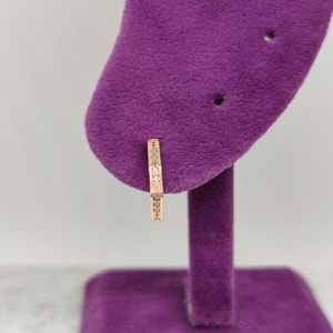 TAŞLI YILDIZ TEK GÜMÜŞ KÜPE - ROSE BAKIR