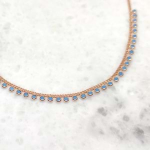 SALLANTILI TURKUAZ TAŞLI GÜMÜŞ KOLYE - ROSE BAKIR