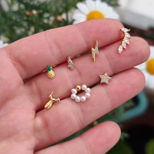 KUŞ GÜMÜŞ TRAGUS PIERCING - ALTIN SARI