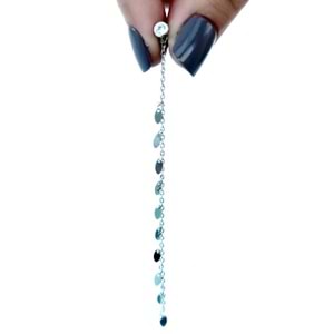 SALLANTILI DAMLA - TEK - GÜMÜŞ KÜPE