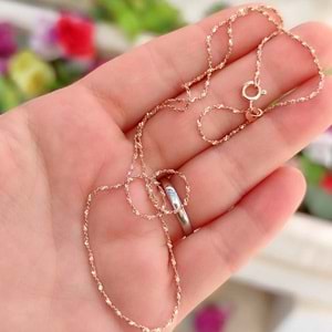 50 CM BURGU ÇITIR GÜMÜŞ KOLYE - ROSE BAKIR