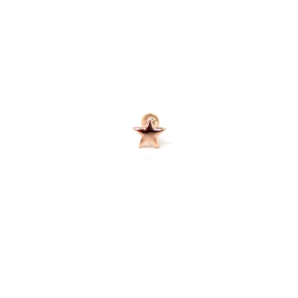 MİNİ YILDIZ GÜMÜŞ TRAGUS PIERCING - ROSE BAKIR