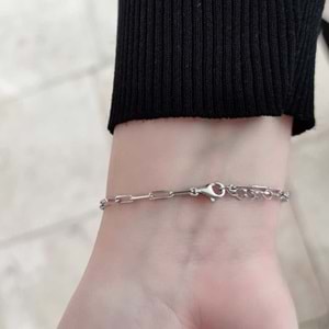 3 LÜ KAR TANE GÜMÜŞ BİLEKLİK - RODYUM BEYAZ