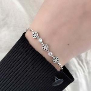 3 LÜ KAR TANE GÜMÜŞ BİLEKLİK - RODYUM BEYAZ