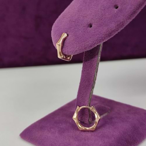 10 MM KEMİK HALKA GÜMÜŞ KÜPE - ROSE BAKIR