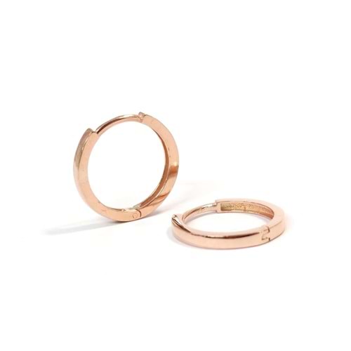 13 MM DÜZ HALKA GÜMÜŞ KÜPE - ROSE BAKIR