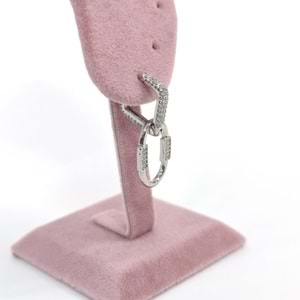 TAŞLI OVAL SALLANTILI V GÜMÜŞ TEK KÜPE