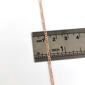 60 MİKRON FİGARO 50 CM GÜMÜŞ ZİNCİR KOLYE - ROSE BAKIR