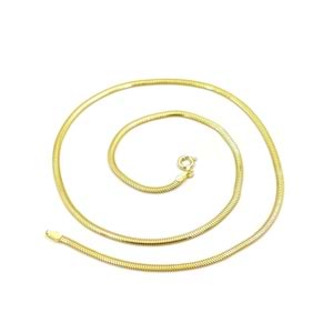 3 MM İTHAL 55 CM YILAN EZME GÜMÜŞ ZİNCİR KOLYE - ALTIN SARI