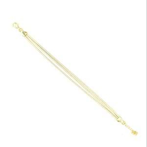 İTHAL 3 SIRA SU YOLU GÜMÜŞ BİLEKLİK - ALTIN SARI