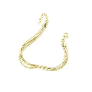 İTHAL 3 SIRA SU YOLU GÜMÜŞ BİLEKLİK - ALTIN SARI