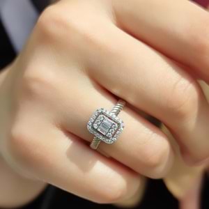 KENAR BURGU DETAY BAGET GÜMÜŞ YÜZÜK - 13