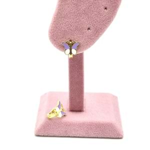 LİLA BEYAZ KELEBEK ÇOCUK GÜMÜŞ KÜPE