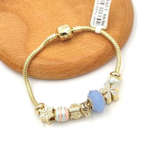 ÇİÇEKLİ HAZIR BİLEKLİK - ALTIN SARI