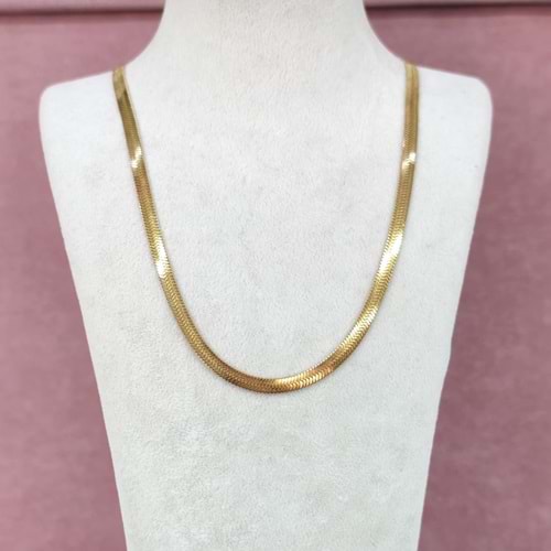 45 CM YASSI ÇELİK ZİNCİR - ALTIN SARI