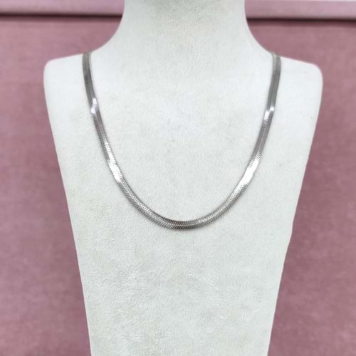 45 CM YASSI ÇELİK ZİNCİR - BEYAZ