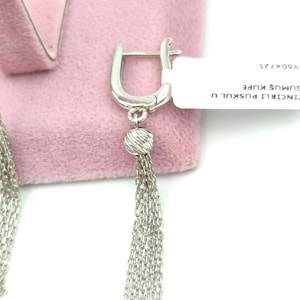 ZİNCİRLİ PÜSKÜL U GÜMÜŞ KÜPE