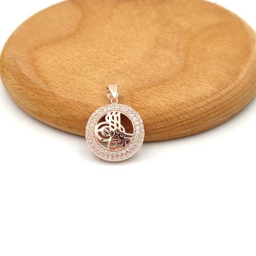 TUĞRA GÜMÜŞ KOLYE UCU - ROSE BAKIR