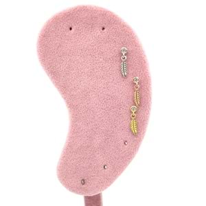 SALLANTILI TÜY GÜMÜŞ TRAGUS PIERCING - ALTIN SARI