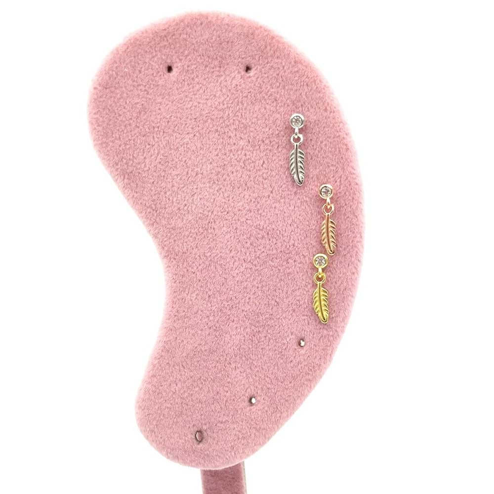 SALLANTILI TÜY GÜMÜŞ TRAGUS PIERCING - RODYUM BEYAZ