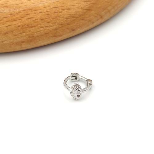 GÖZ HALKA GÜMÜŞ TRAGUS PIERCING - RODYUM BEYAZ