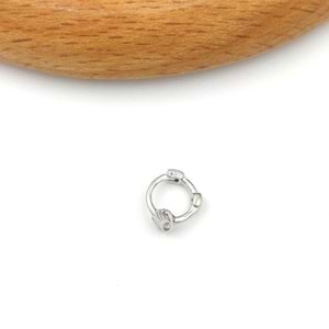 GÖZ HALKA GÜMÜŞ TRAGUS PIERCING - RODYUM BEYAZ