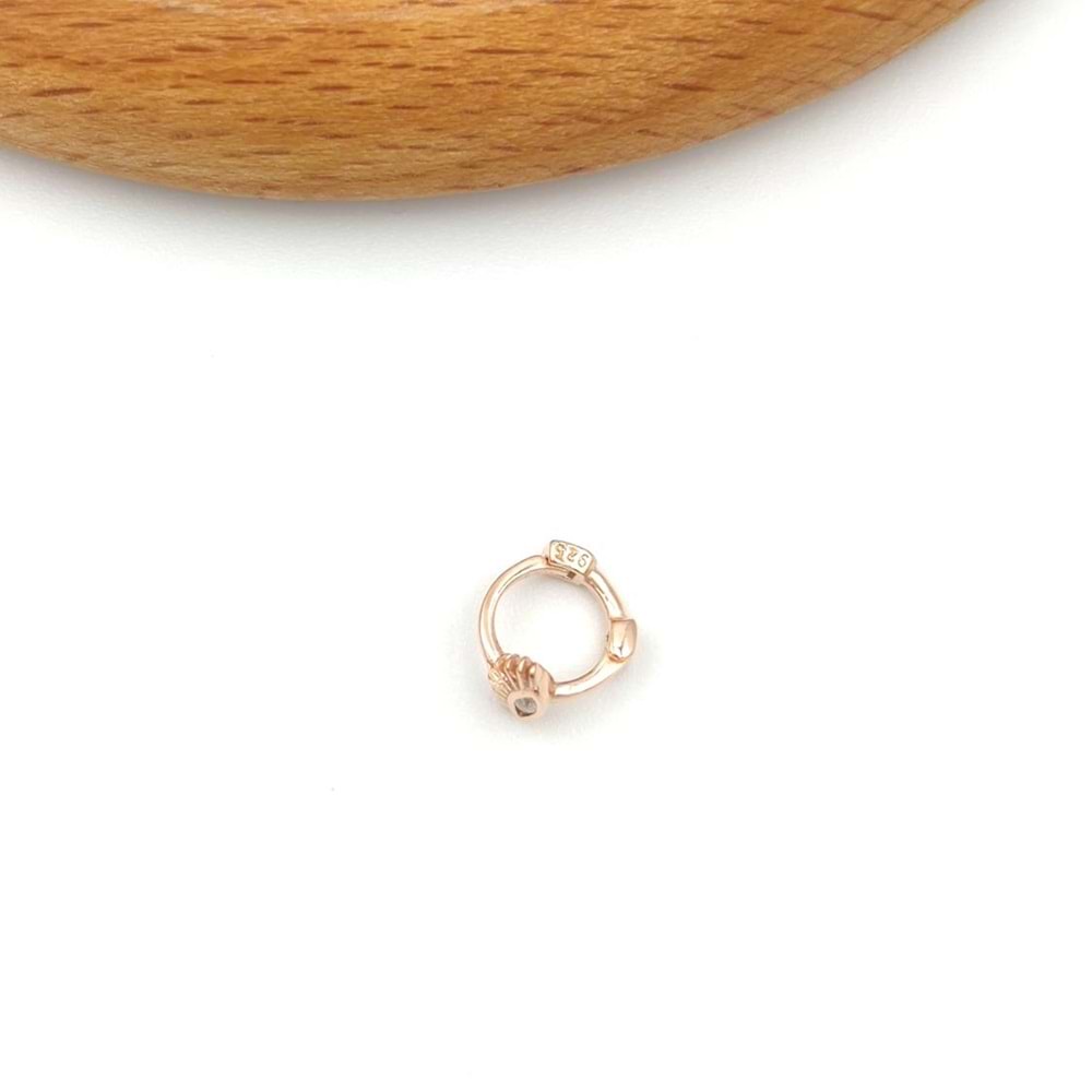 GÖZ HALKA GÜMÜŞ TRAGUS PIERCING - ROSE BAKIR