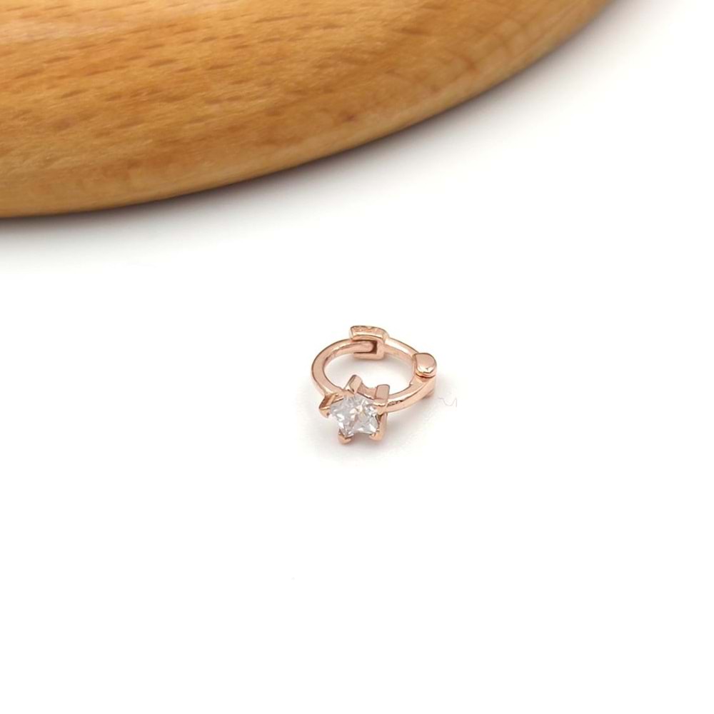 YILDIZ HALKA GÜMÜŞ TRAGUS PIERCING - ROSE BAKIR