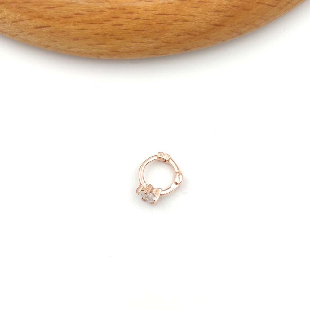 YILDIZ HALKA GÜMÜŞ TRAGUS PIERCING - ROSE BAKIR