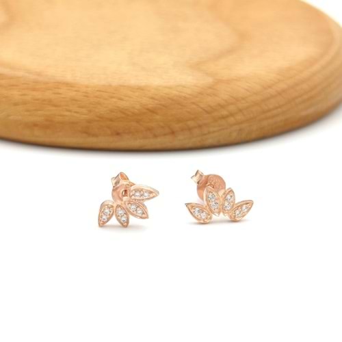 DÖRTLÜ YAPRAK GÜMÜŞ KÜPE - ROSE BAKIR