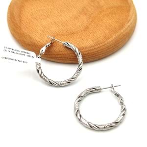 25 MM BURGU DESENLİ ÇELİK HALKA KÜPE