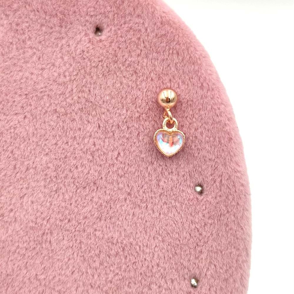 SALLANTILI YANAR DÖNER KALP TRAGUS PIERCING - ROSE BAKIR