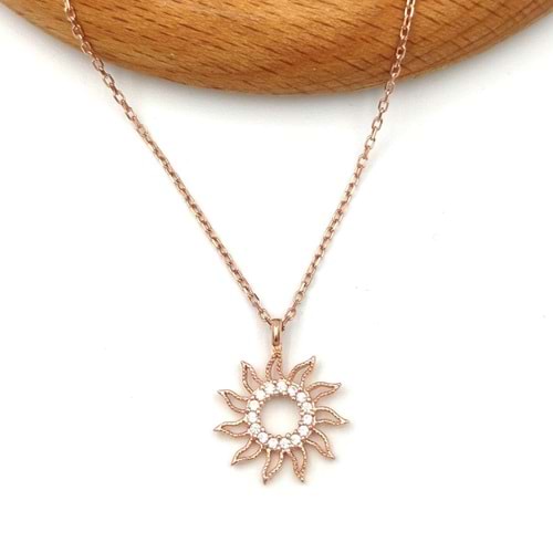 GÜNEŞ GÜMÜŞ KOLYE - ROSE BAKIR