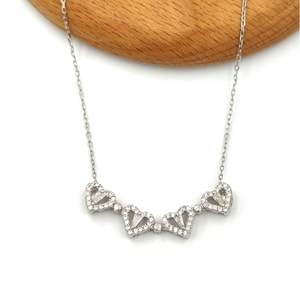 MIKNATISLI AÇILIR KAPANIR YONCA GÜMÜŞ KOLYE - RODYUM BEYAZ