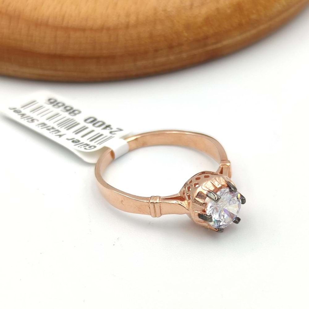 ELMAS MONTÜR TEK TAŞ GÜMÜŞ YÜZÜK - 15