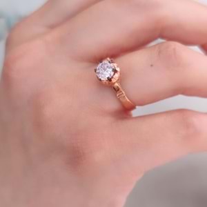 ELMAS MONTÜR TEK TAŞ GÜMÜŞ YÜZÜK - 15