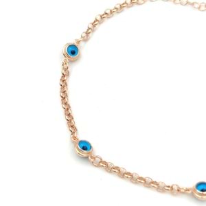 CAM GÖZ NAZAR DOÇ GÜMÜŞ BİLEKLİK - ROSE BAKIR