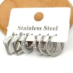 6 LI ÇELİK HALKA KÜPE