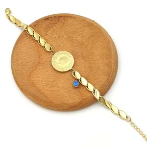 ÇELİK HAZIR ÇEYREK PUL ARPA ZİNCİRLİ BİLEKLİK