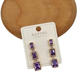 XUPING MOR TAŞLI BAGET SALLANTILI KÜPE