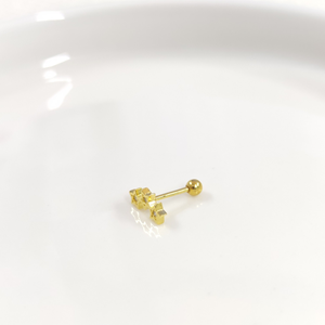 ÜÇLÜ YILDIZ GÜMÜŞ TRAGUS PIERCING - ALTIN SARI