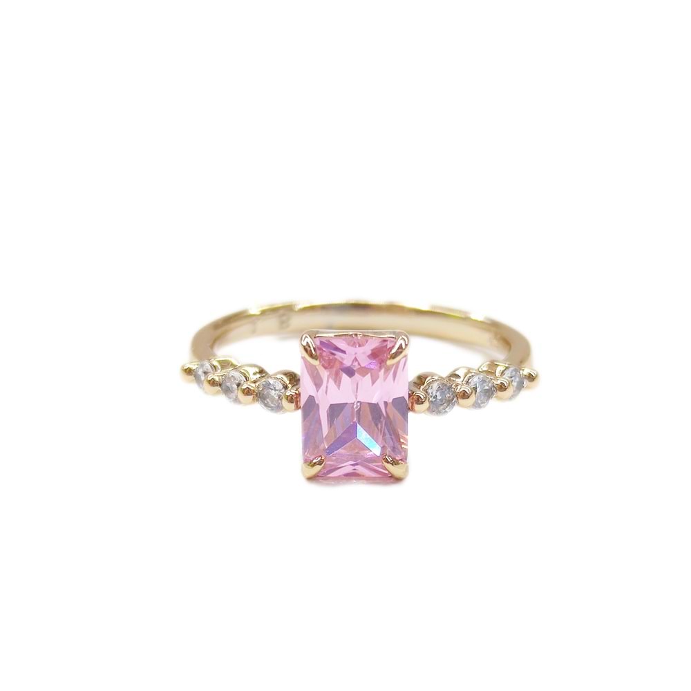 XUPING RENKLİ BAGET YÜZÜK - PEMBE - 8