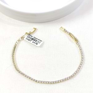 XUPING 2 MM BEYAZ TAŞLI İNCE SU YOLU BİLEKLİK - ALTIN SARI